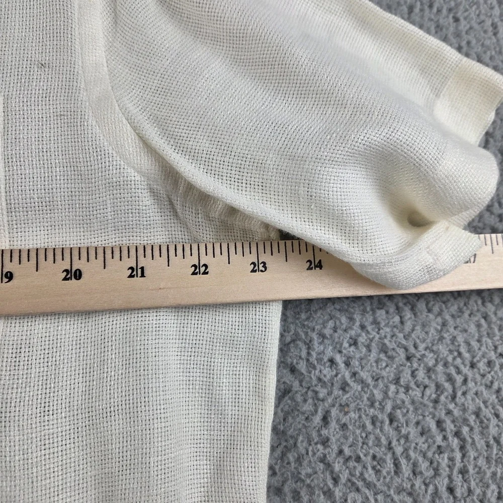 Banana Republic Mens Small Irish Linen Short Sleeve Button Up Shirt Cream
